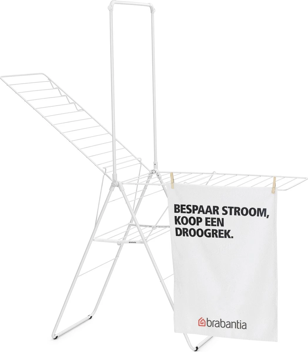 Brabantia HangOn Droogrek Inklapbaar - 25 Meter - Met Stang - White 10 Brabantia HangOn Droogrek Inklapbaar - 25 Meter - Met Stang - White - Afbeelding 8