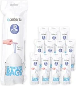 Brabantia PerfectFit Vuilniszakken - 15/20 L - Code D - 12 Rollen X 20 Stuks