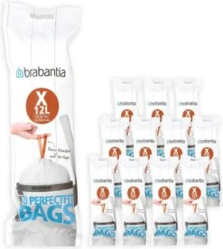 Brabantia PerfectFit Vuilniszakken - 10/12 L - Code X - 12 Rollen X 20 Stuks