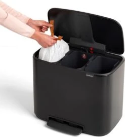 Brabantia Bo Prullenbak - 11 + 23 L - Matt Black -Brabantia 1096x1200