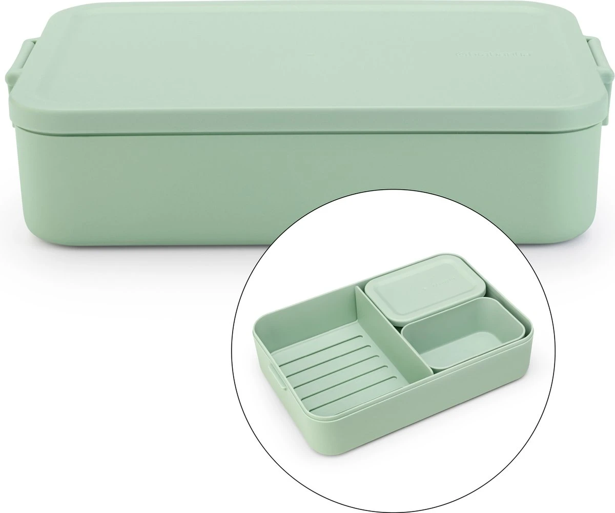 Brabantia Make & Take Bento Lunchbox Incl Bentobox- Large - Kunststof - Jade Green 3 Brabantia Make & Take Bento Lunchbox Incl Bentobox- Large - Kunststof - Jade Green