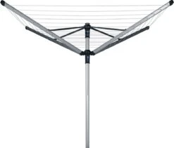 Brabantia Lift-O-Matic Advance Droogmolen Met Grondanker, Beschermhoes En Wasknijpertasje - 50 M - Metallic Grey -Brabantia 1200x1027