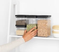 Brabantia Tasty+ Voorraadpotten - Stapelbaar - 2x 0,7 L - 2x 1,6 L - Dark Grey -Brabantia 1200x1047 1