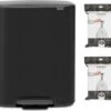 Brabantia Bo Prullenbak - 60 L - Met 80 Vuilniszakken - Matt Black -Brabantia 1200x1060