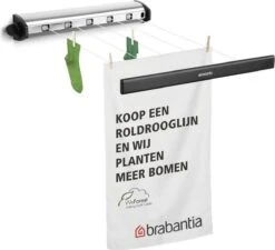 Brabantia Roldrooglijn - Uittrekbaar Tot 4,4 M - 22 M - Matt Steel -Brabantia 1200x1095
