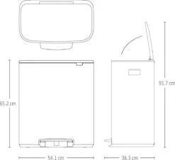 Brabantia Bo Prullenbak - 2 X 30 L - Met 80 Vuilniszakken - Matt Black -Brabantia 1200x1096 2