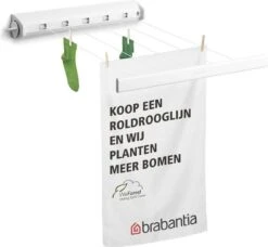 Brabantia Roldrooglijn - Uittrekbaar Tot 4,4 M - 22 M - Wit -Brabantia 1200x1107 2