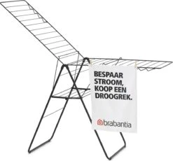 Brabantia HangOn Droogrek Inklapbaar - 25 Meter - Met Wasknijpertasje - Matt Black -Brabantia 1200x1116 3