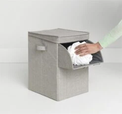 Brabantia Wasmand Met Deksel - Stapelbaar - 35 L - Grey -Brabantia 1200x1118 1