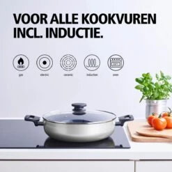 BRABANTIA INDU+ Hapjespan - Keramische Antiaanbaklaag - Met Deksel - Ø 28 Cm - Inductie - Pfas Vrij -Brabantia 1200x1200 126