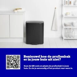 Brabantia Bo Prullenbak - 2 X 30 L - Matt Black -Brabantia 1200x1200 384