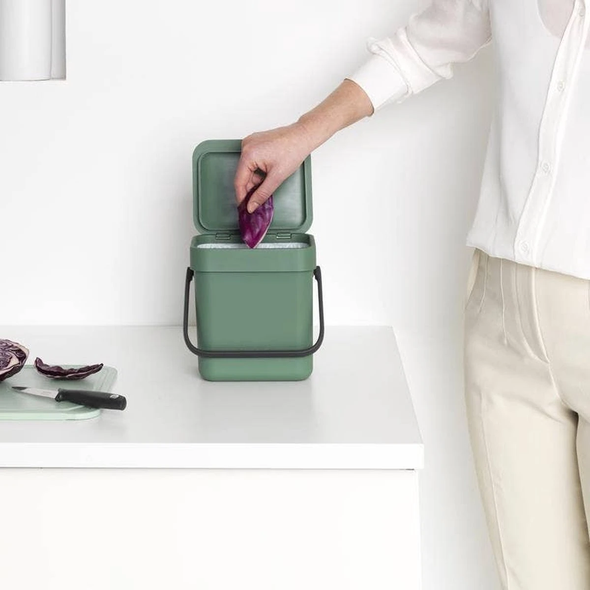 Brabantia Sort & Go Aanrecht Afvalbakje - 3 L - Fir Green 16 Brabantia Sort & Go Aanrecht Afvalbakje - 3 L - Fir Green - Afbeelding 14