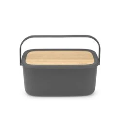 Brabantia Nic Broodtrommel - Met Bamboe Deksel - Dark Grey -Brabantia 1200x1200 490