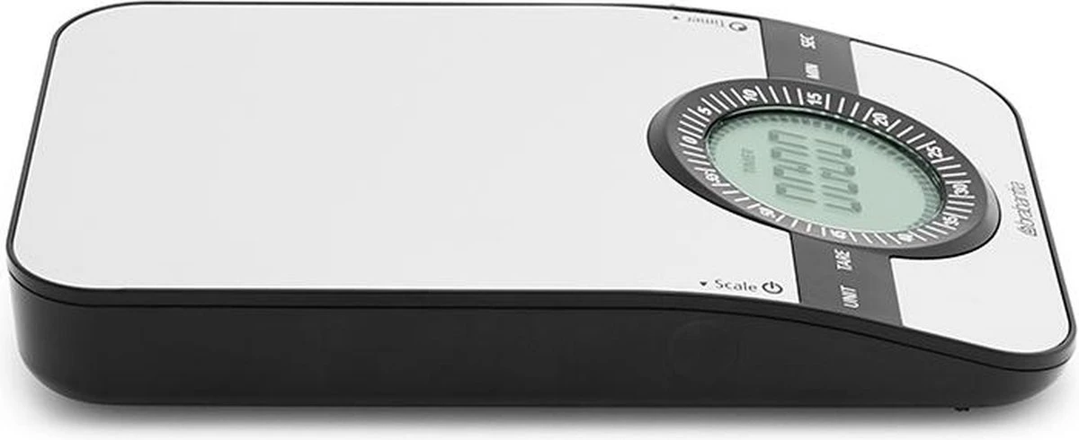 Brabantia Profile Keukenweegschaal - Rechthoekig - Met Kookwekker - RVS 4 Brabantia Profile Keukenweegschaal - Rechthoekig - Met Kookwekker - RVS - Afbeelding 2