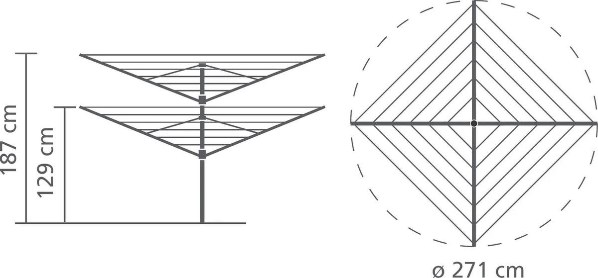 Brabantia Lift-O-Matic Droogmolen - Met Metalen Grondanker, Beschermhoes, Wasknijpertasje En Wasknijpers - 40 M - Metallic Grey 4 Brabantia Lift-O-Matic Droogmolen - Met Metalen Grondanker, Beschermhoes, Wasknijpertasje En Wasknijpers - 40 M - Metallic Grey - Afbeelding 2