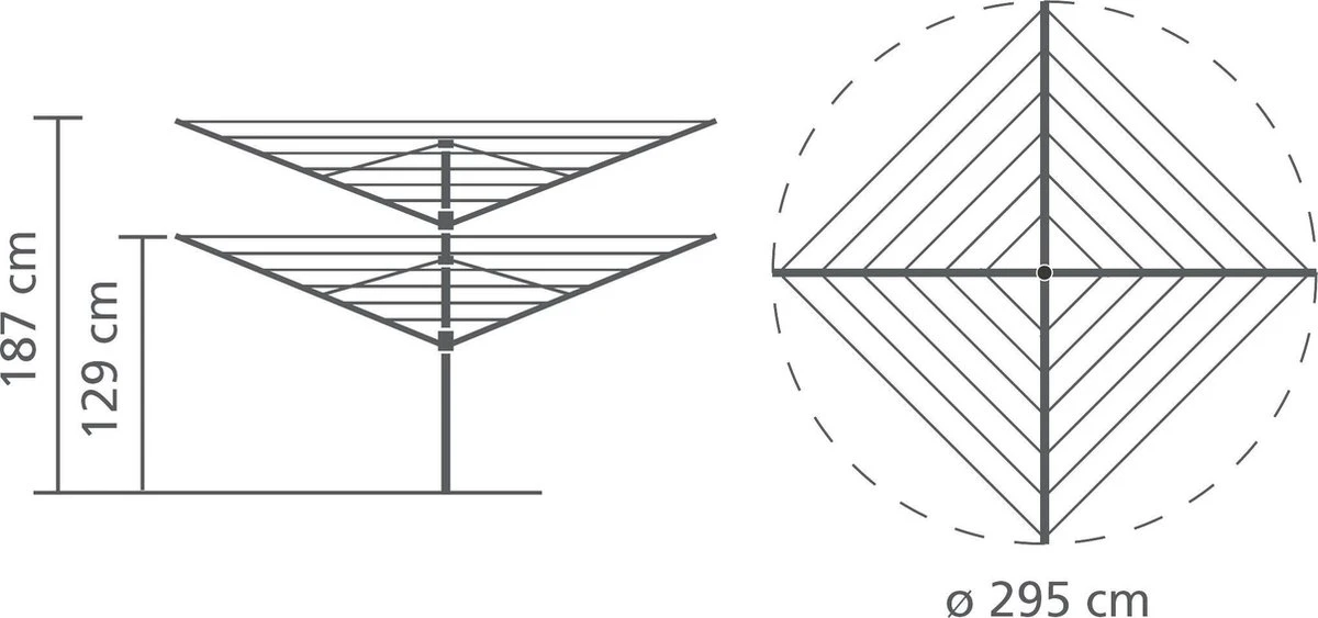 Brabantia Lift-O-Matic Droogmolen Met Grondanker En Beschermhoes - 50 M - Metallic Grey 3 Brabantia Lift-O-Matic Droogmolen Met Grondanker En Beschermhoes - 50 M - Metallic Grey