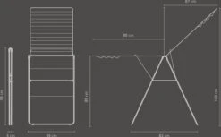 Brabantia HangOn Droogrek Inklapbaar - 25 Meter - Met Wasknijpertasje - Matt Black -Brabantia 1200x743 5