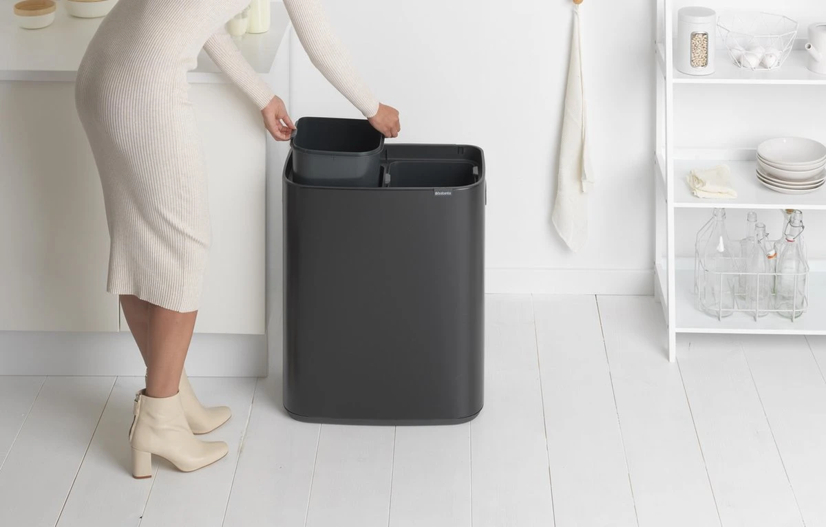 Brabantia Bo Touch Bin Prullenbak - 2 X 30 L - Matt Black 13 Brabantia Bo Touch Bin Prullenbak - 2 X 30 L - Matt Black - Afbeelding 11