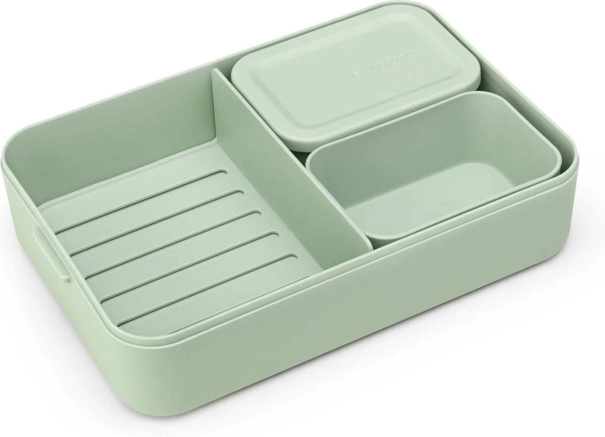 Brabantia Make & Take Bento Lunchbox Incl Bentobox- Large - Kunststof - Jade Green 8 Brabantia Make & Take Bento Lunchbox Incl Bentobox- Large - Kunststof - Jade Green - Afbeelding 6