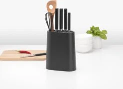 Brabantia Profile Universeel Messenblok - Met Keukengerei Houder - Dark Grey -Brabantia 1200x869