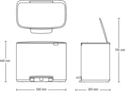 Brabantia Bo Prullenbak - 11 + 23 L - Matt Black -Brabantia 1200x876 1