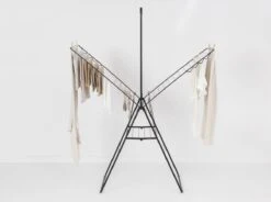 Brabantia HangOn Droogrek Inklapbaar - 25 Meter - Met Stang - Matt Black -Brabantia 1200x896 2