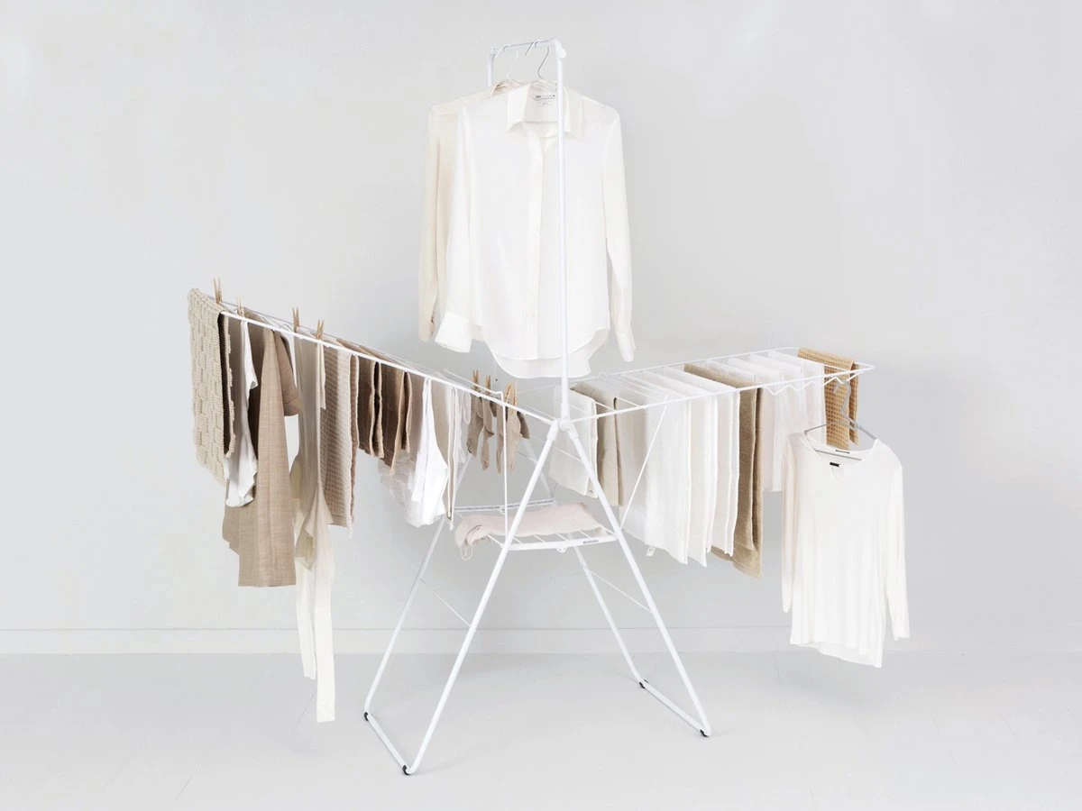 Brabantia HangOn Droogrek Inklapbaar - 25 Meter - Met Stang - White 11 Brabantia HangOn Droogrek Inklapbaar - 25 Meter - Met Stang - White - Afbeelding 9