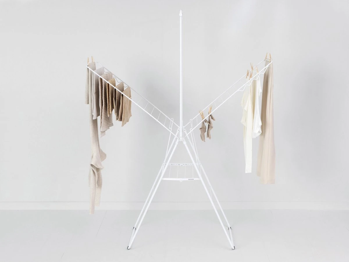 Brabantia HangOn Droogrek Inklapbaar - 25 Meter - Met Stang - White 15 Brabantia HangOn Droogrek Inklapbaar - 25 Meter - Met Stang - White - Afbeelding 13