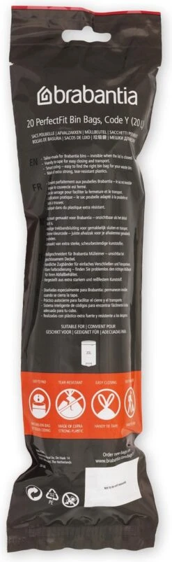 Brabantia PerfectFit Vuilniszakken - 20 L - Code Y - 6 Rollen X 20 Stuks -Brabantia 369x1200 1