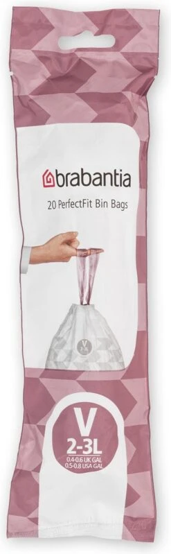 Brabantia PerfectFit Vuilniszakken - 2 - 3 L - Code V - 10 Rollen X 20 Stuks -Brabantia 371x1200 2