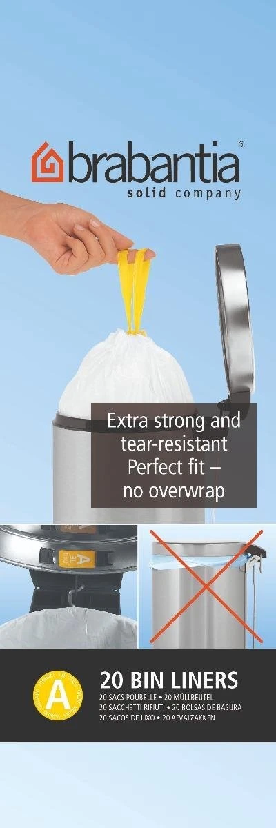 Brabantia PerfectFit Afvalzak Met Trekbandsluiting - 3 L - Code A - 20 Stuks 6 Brabantia PerfectFit Afvalzak Met Trekbandsluiting - 3 L - Code A - 20 Stuks - Afbeelding 4