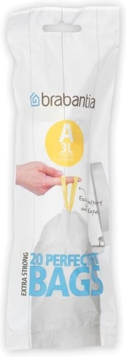Brabantia PerfectFit Afvalzak Met Trekbandsluiting - 3 L - Code A - 20 Stuks
