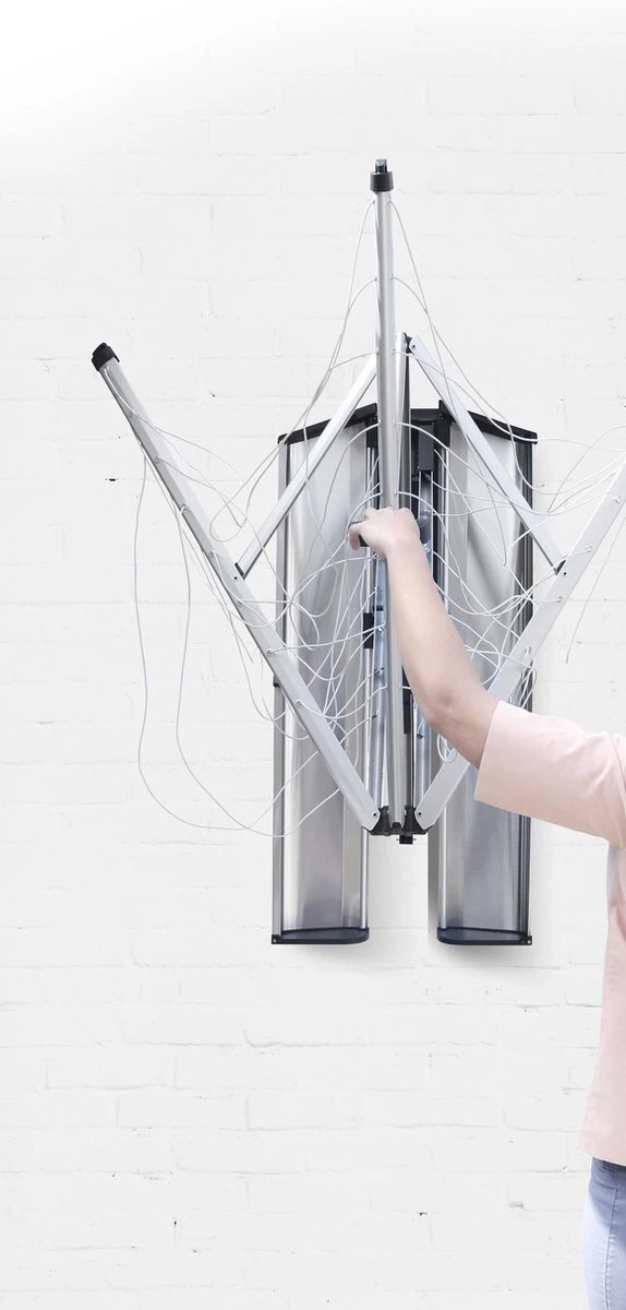 Brabantia WallFix Wanddroger - Met Opberg-/Beschermbox - 24 M - Metallic Grey 5 Brabantia WallFix Wanddroger - Met Opberg-/Beschermbox - 24 M - Metallic Grey - Afbeelding 3