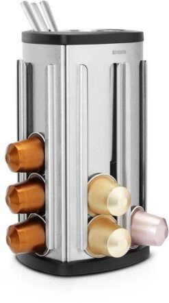 Brabantia Capsulehouder - Met Uitneembaar Bakje - Matt Steel - Geschikt Voor Nespresso Cups -Brabantia 670x1200