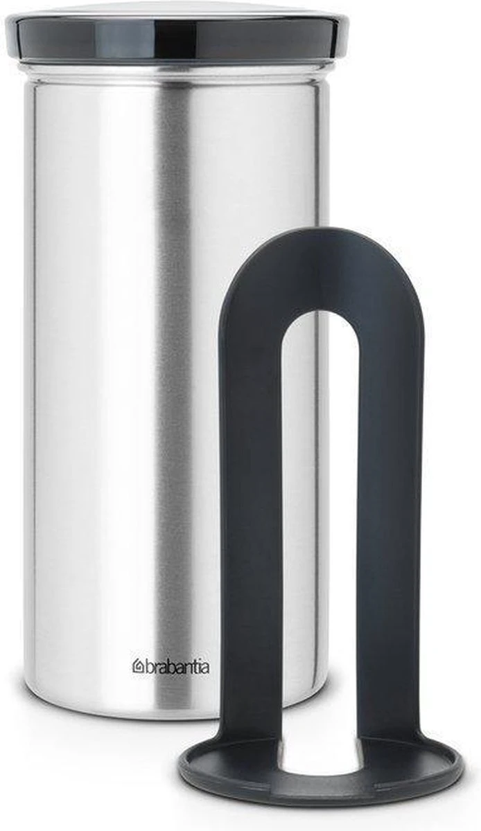 Brabantia Voorraadbus Voor 18 Koffie- En Theepads - Matt Steel Fingerprint Proof / Grijze Deksel 4 Brabantia Voorraadbus Voor 18 Koffie- En Theepads - Matt Steel Fingerprint Proof / Grijze Deksel - Afbeelding 2