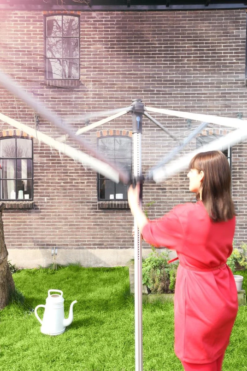 Brabantia Lift-O-Matic Advance Droogmolen Met Kunststof Betonanker, Beschermhoes En Wasknijpertasje - 60 M - Metallic Grey 9 Brabantia Lift-O-Matic Advance Droogmolen Met Kunststof Betonanker, Beschermhoes En Wasknijpertasje - 60 M - Metallic Grey - Afbeelding 7