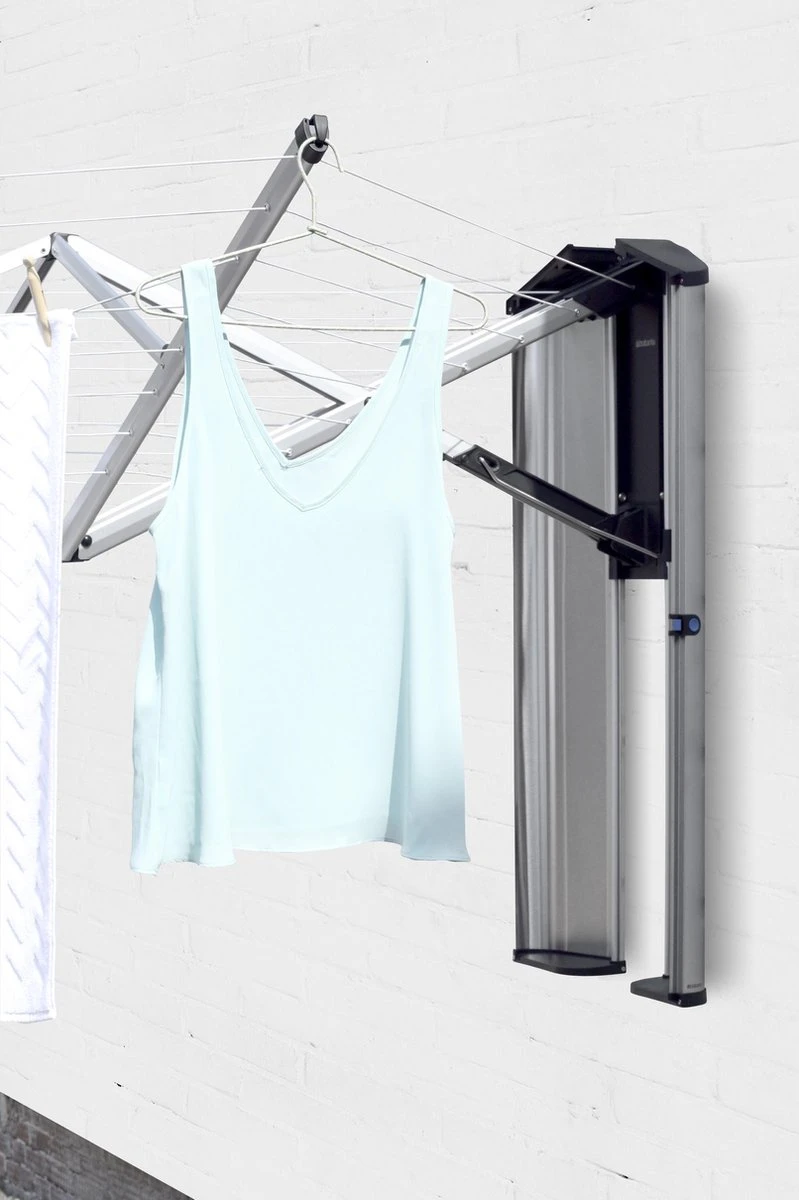 Brabantia WallFix Wanddroger - Met Opberg-/Beschermbox - 24 M - Metallic Grey 7 Brabantia WallFix Wanddroger - Met Opberg-/Beschermbox - 24 M - Metallic Grey - Afbeelding 5