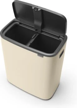 Brabantia Bo Touch Bin Prullenbak - 2 X 30 L - Soft Beige -Brabantia 858x1200 2
