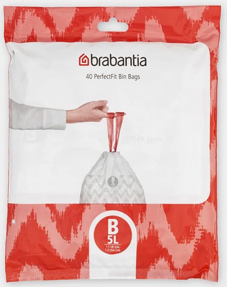 Brabantia PerfectFit Vuilniszakken - 5 L - Code B - 40 Stuks 3 Brabantia PerfectFit Vuilniszakken - 5 L - Code B - 40 Stuks